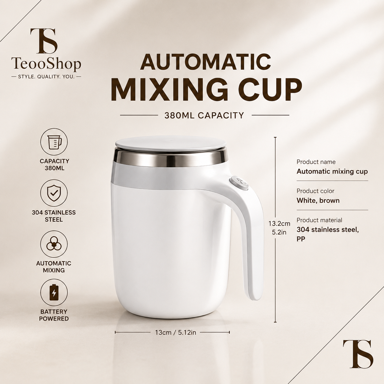 TeooMug™ - Automatic Self-Stirring Magnetic Mug