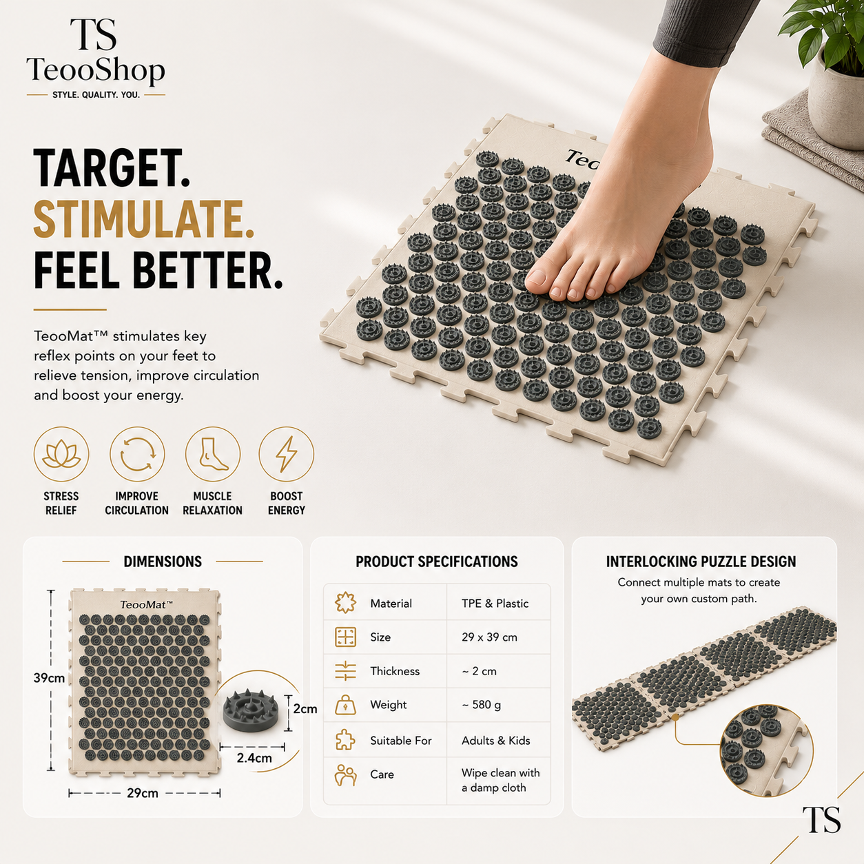 TeooMat™ - Refleksoloji Akupresür Matı