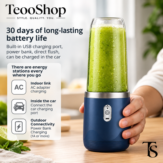 TeooBlend™ — 6-Blade Portable USB Rechargeable Smoothie & Juice Blender Bottle