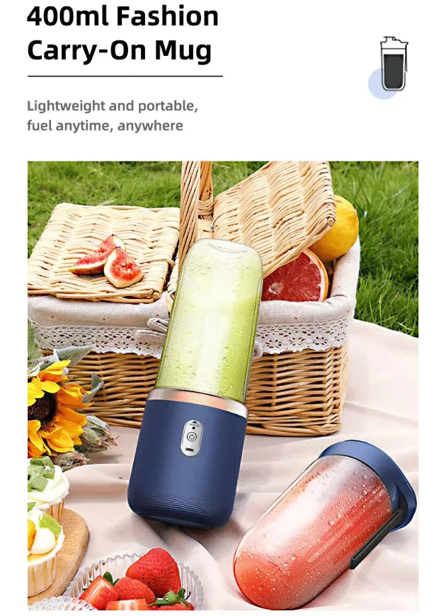 TeooBlend™ — 6-Blade Portable USB Rechargeable Smoothie & Juice Blender Bottle