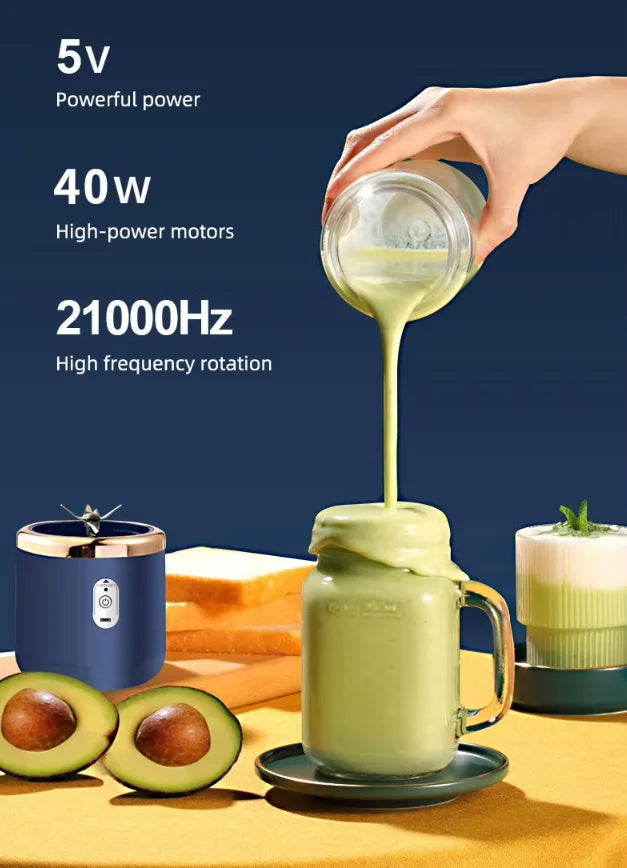 TeooBlend™ — 6-Blade Portable USB Rechargeable Smoothie & Juice Blender Bottle