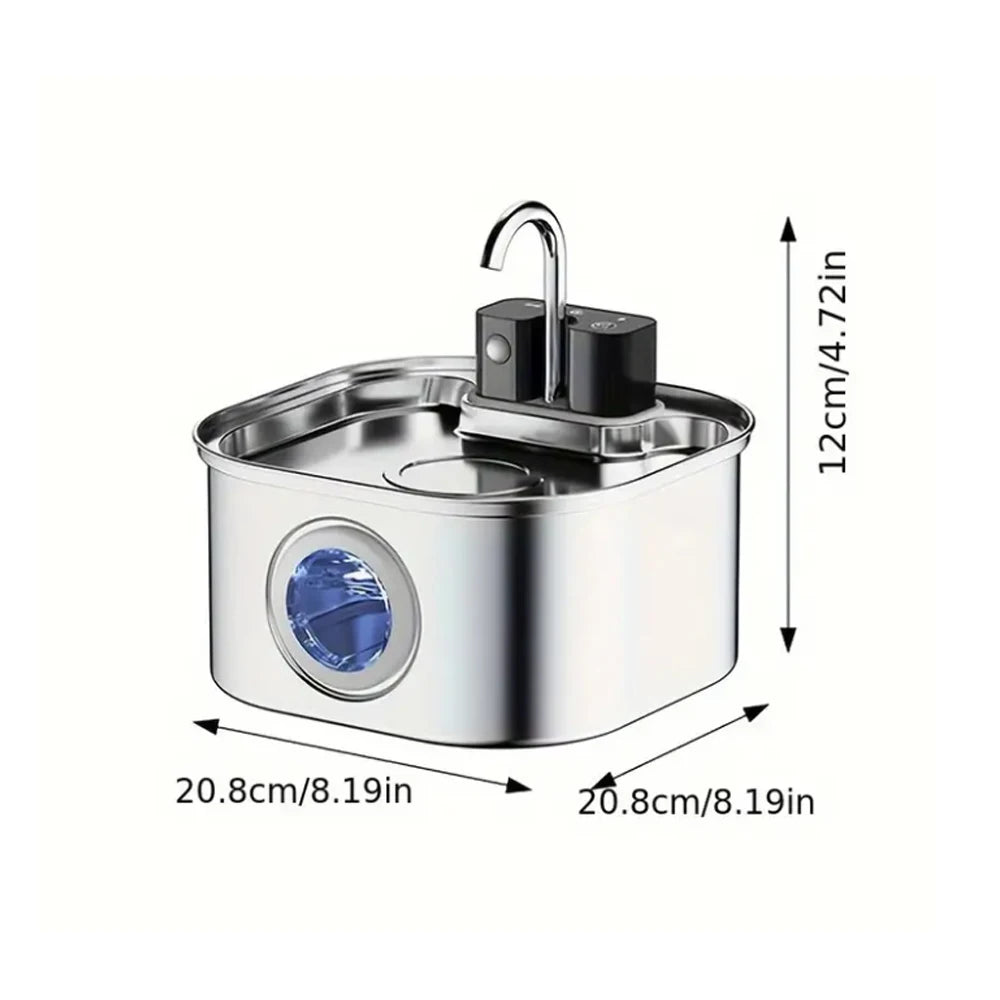 TeooPaw™ — 3L Cordless Stainless Steel Motion Sensor Pet Water Fountain