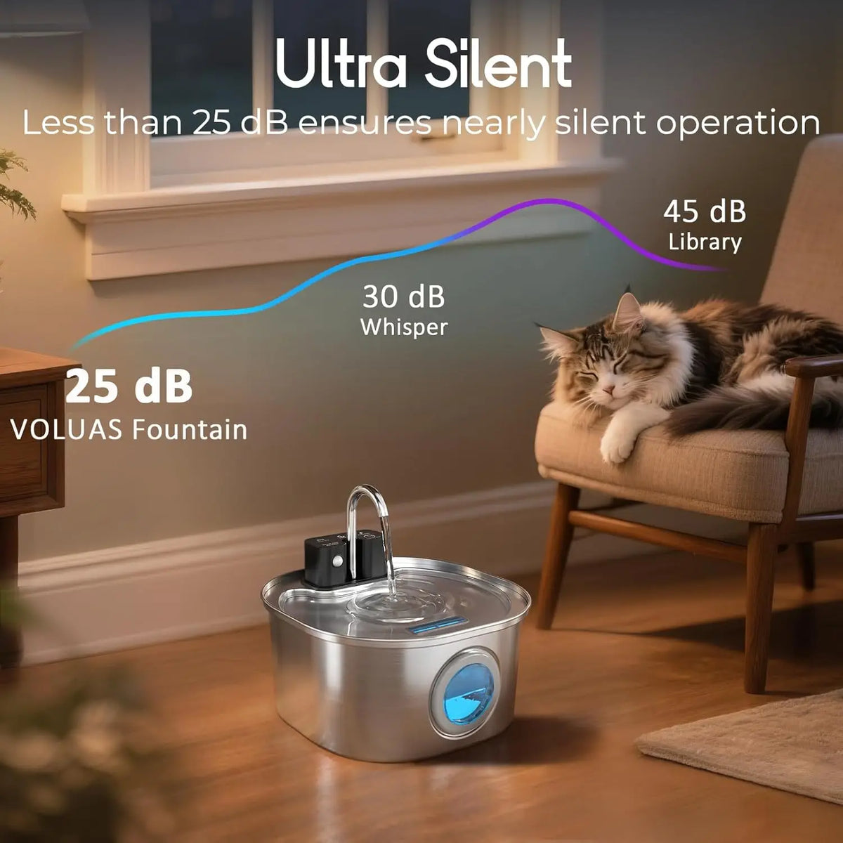 TeooPaw™ — 3L Cordless Stainless Steel Motion Sensor Pet Water Fountain