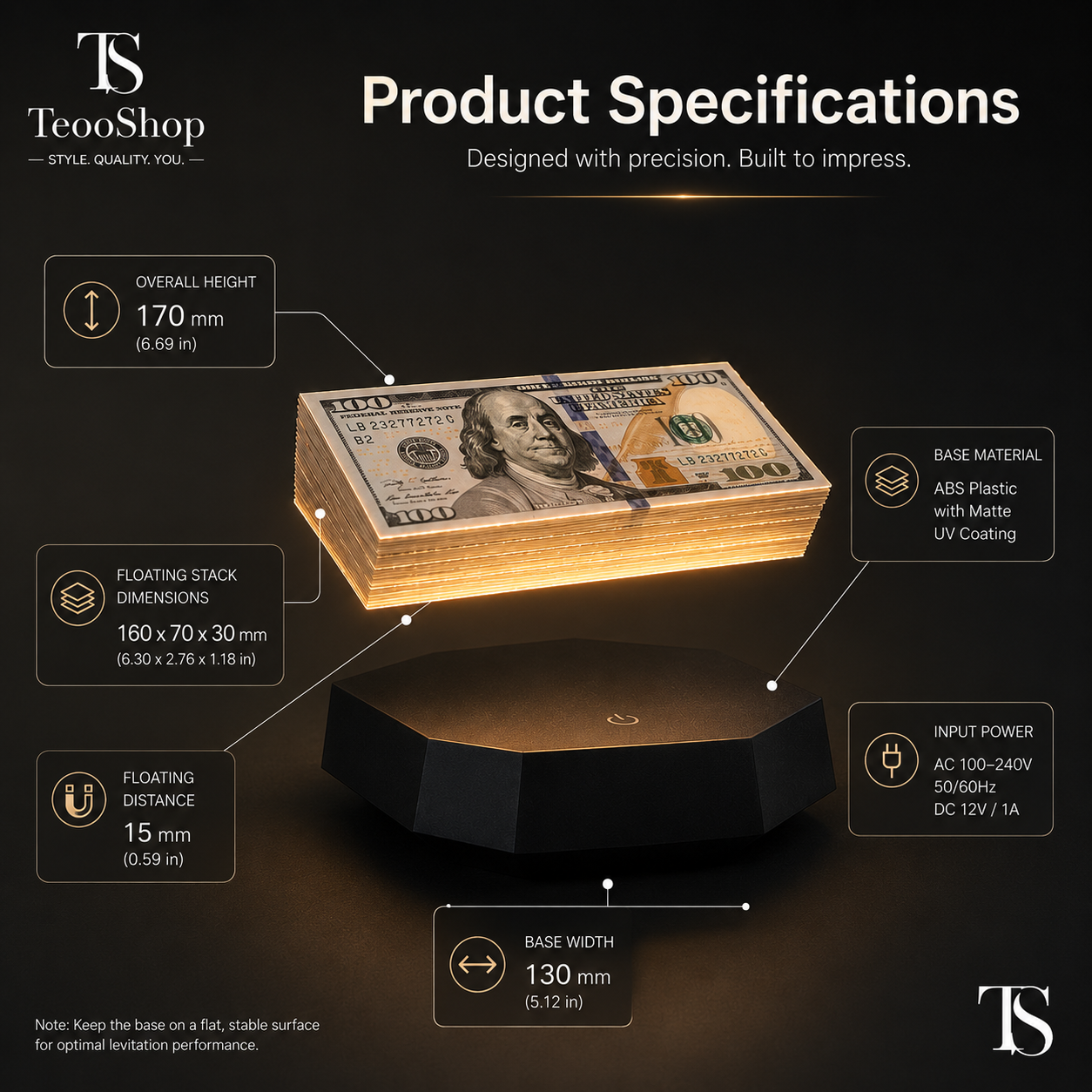 TeooLight™ - GTA Magnetic Floating Money Stack Lamp