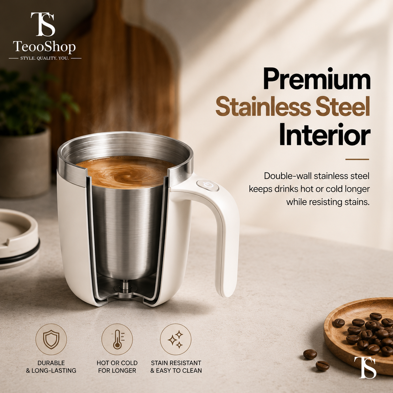 TeooMug™ - Automatic Self-Stirring Magnetic Mug