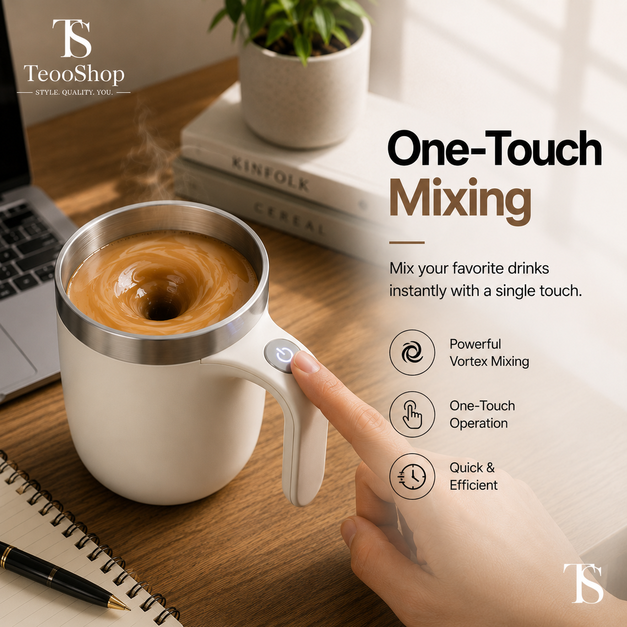 TeooMug™ - Automatic Self-Stirring Magnetic Mug